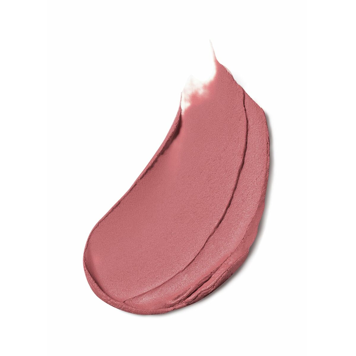 Pink lipstick swatch on a white background