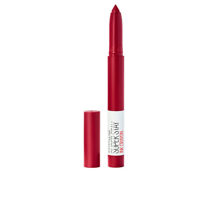Red lipstick with white label on a white background