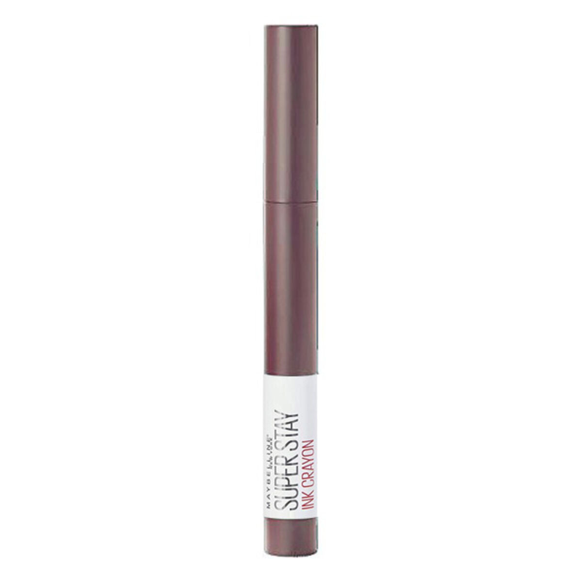 Makeup pencil with brown cap and white body on a white background