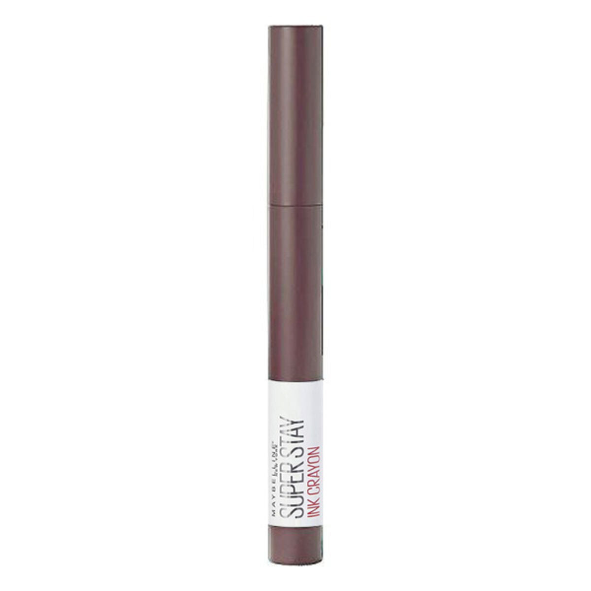 Makeup pencil with brown cap and white body on a white background