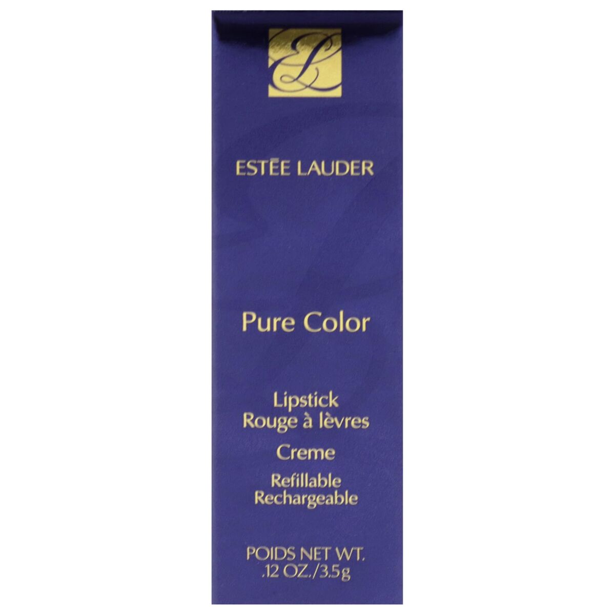 Estée Lauder Pure Color lipstick packaging on a white background
