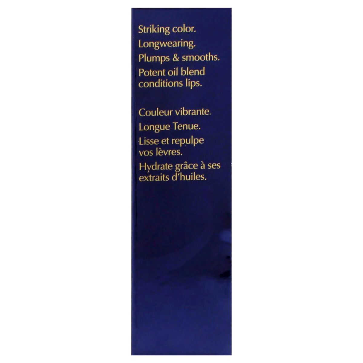 Lip product packaging with text on a white background