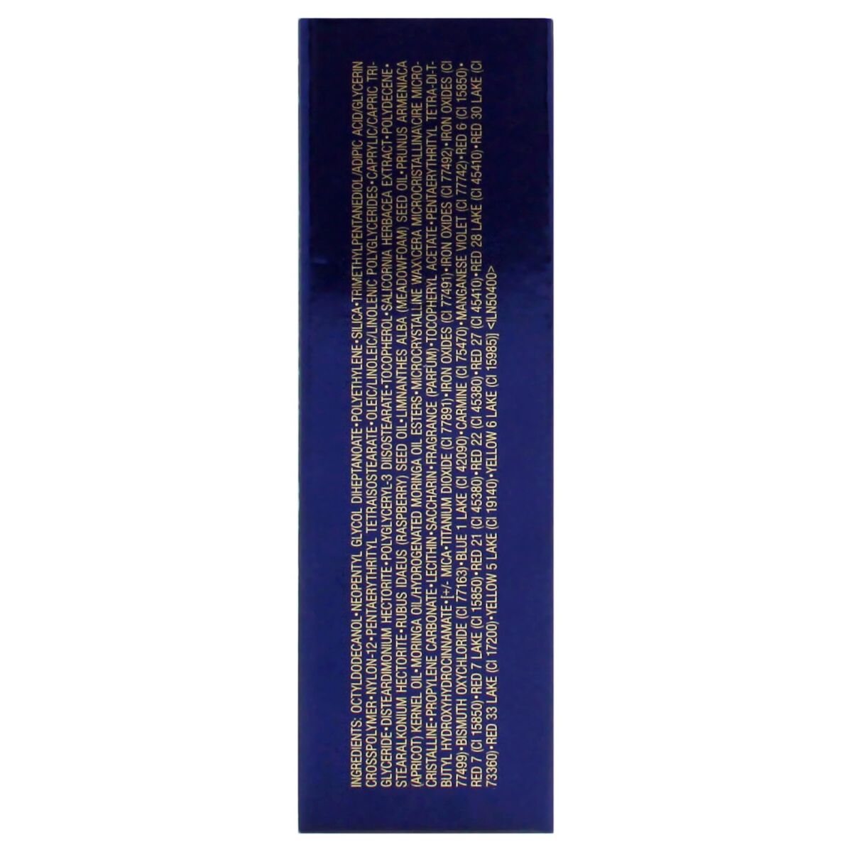 Narrow blue strip with white text on a white background