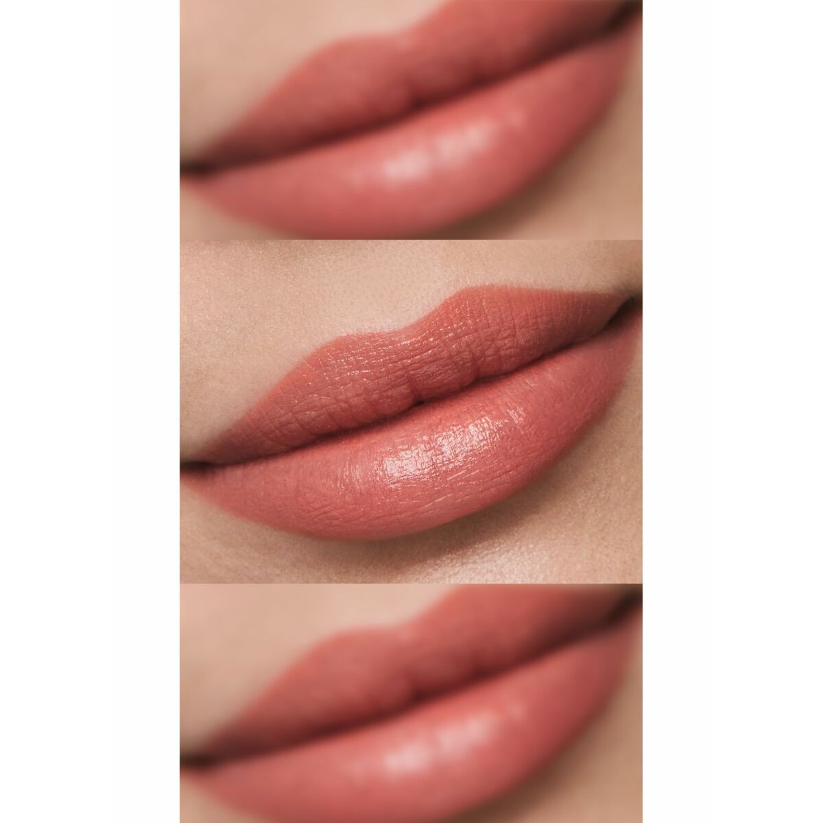 Close-up of lips with different shades of pink lipstick.