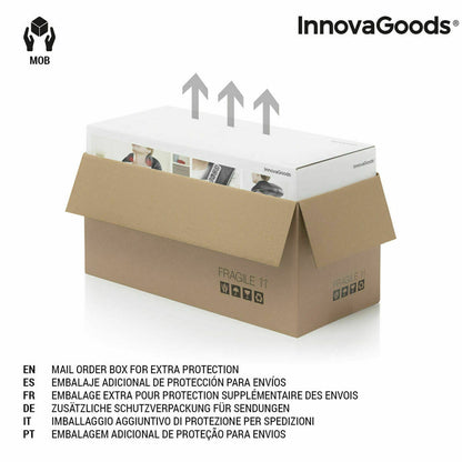Cardboard box with white lid labeled 'InnovaGoods' on a white background