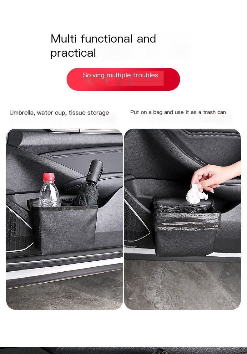 Caja de basura y almacenamiento plegable para automóvil