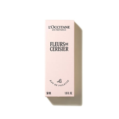 L'Occitane Fleurs de Cerisier perfume box on a white background