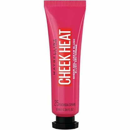 Maybelline Cheek Heat blush tube in Fuchsia Spark on a white background