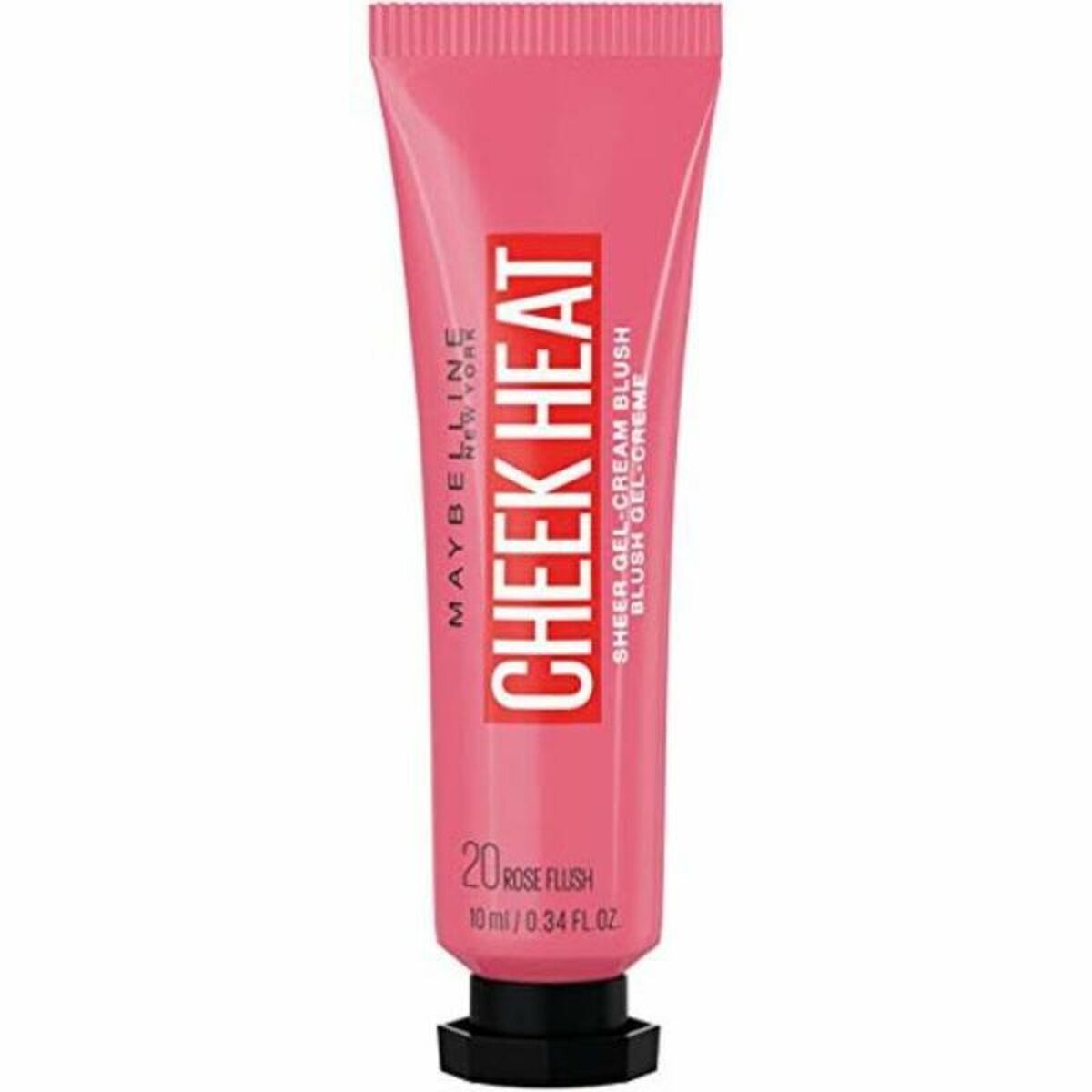 Maybelline Cheek Heat blush tube in Rose Flush on a white background