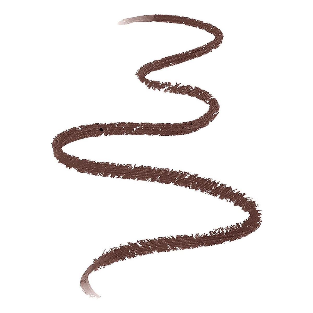 Wavy line of brown makeup product on a white background