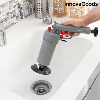 Air blaster tool for drain unblock and debris cleaning