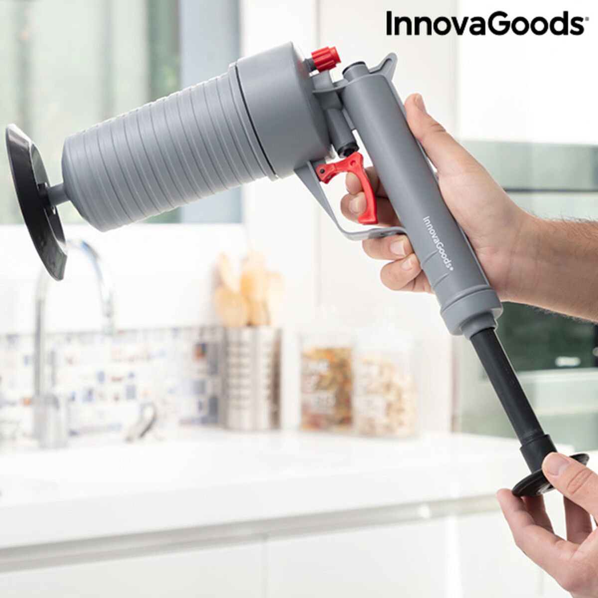 Powerful air pressure cleaning gun with adapters