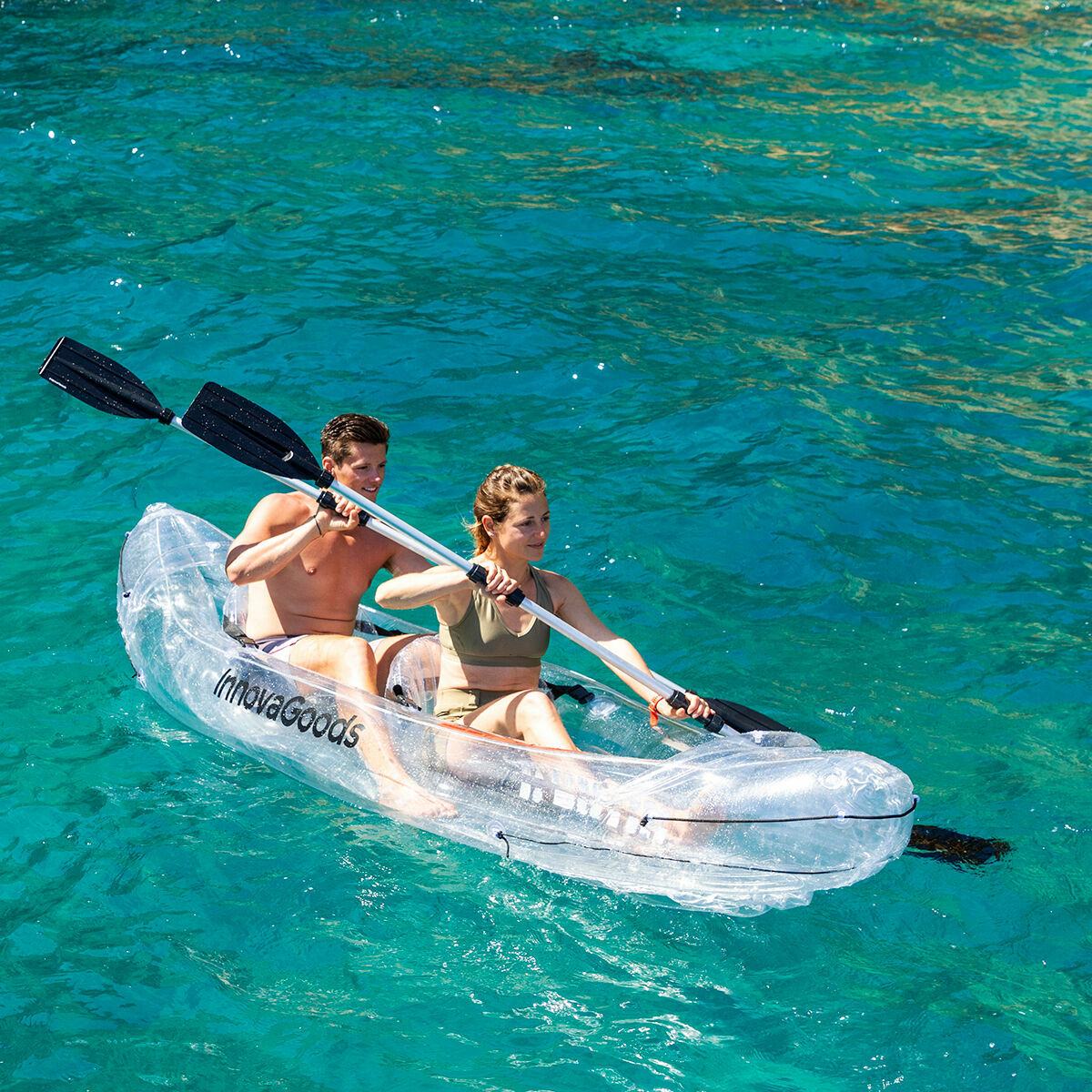 2‑person clear kayak boat for lakes and sea