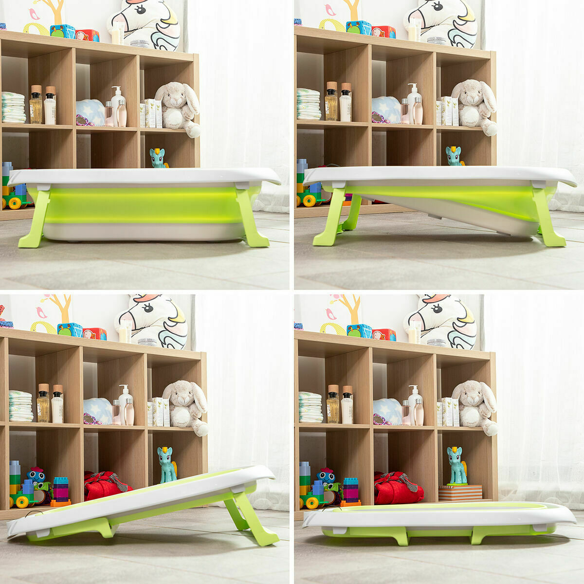 portable baby bathtub InnovaGoods non slip foldable design