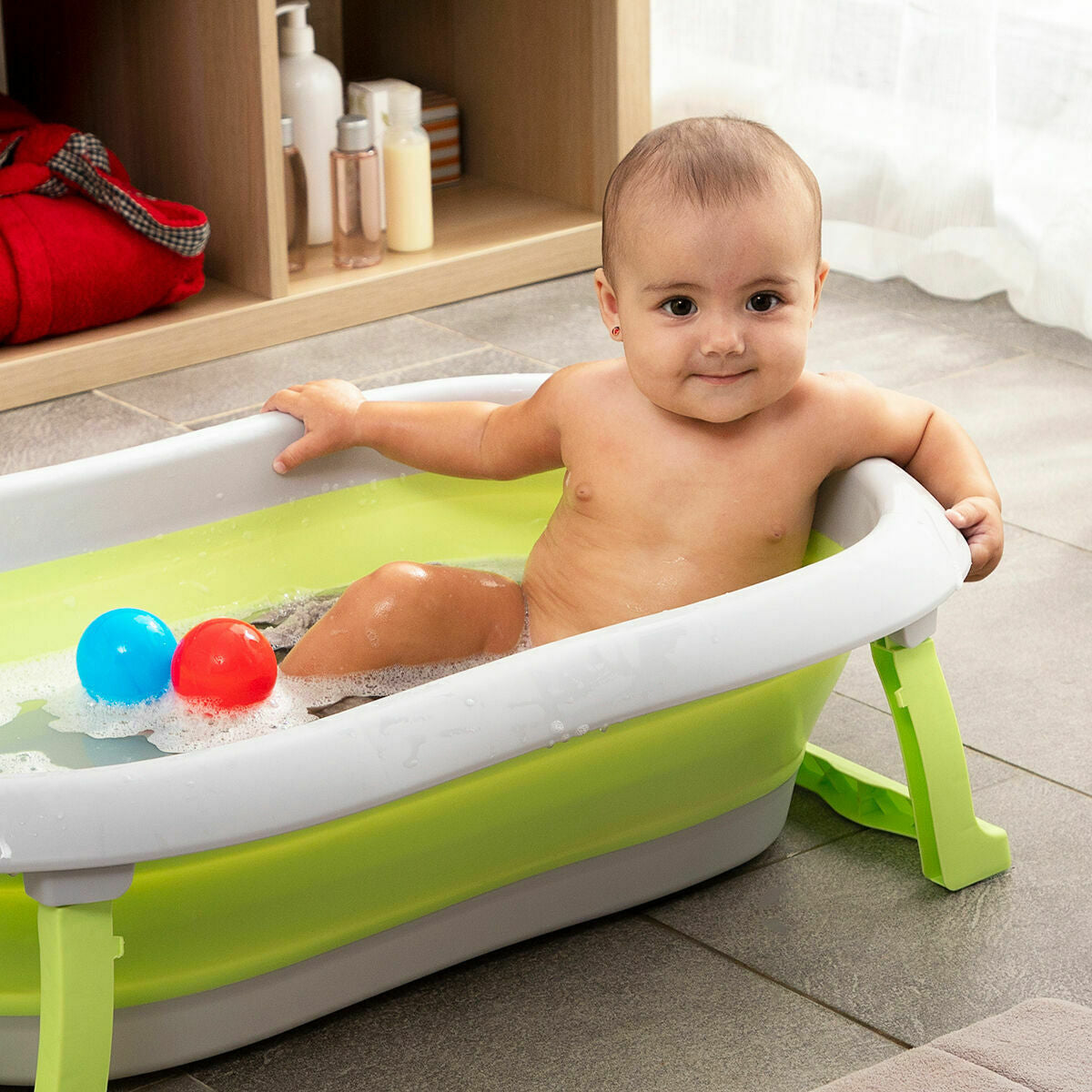 safe infant bath tub with secure non‑slip bottom