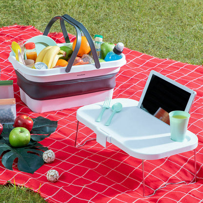 Picnic Basket with Lid Table