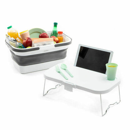 Foldable Picnic Basket with Lid Table