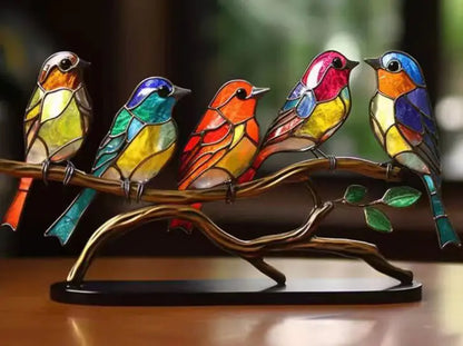 Figuras de metal de aviario encantado