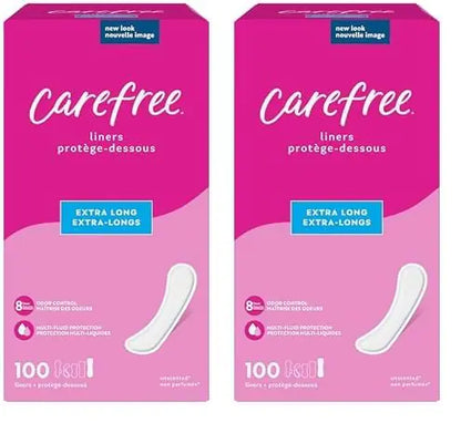 Protectores diarios extra largos Carefree (200 unidades): sin perfume, comodidad y frescura durante todo el día