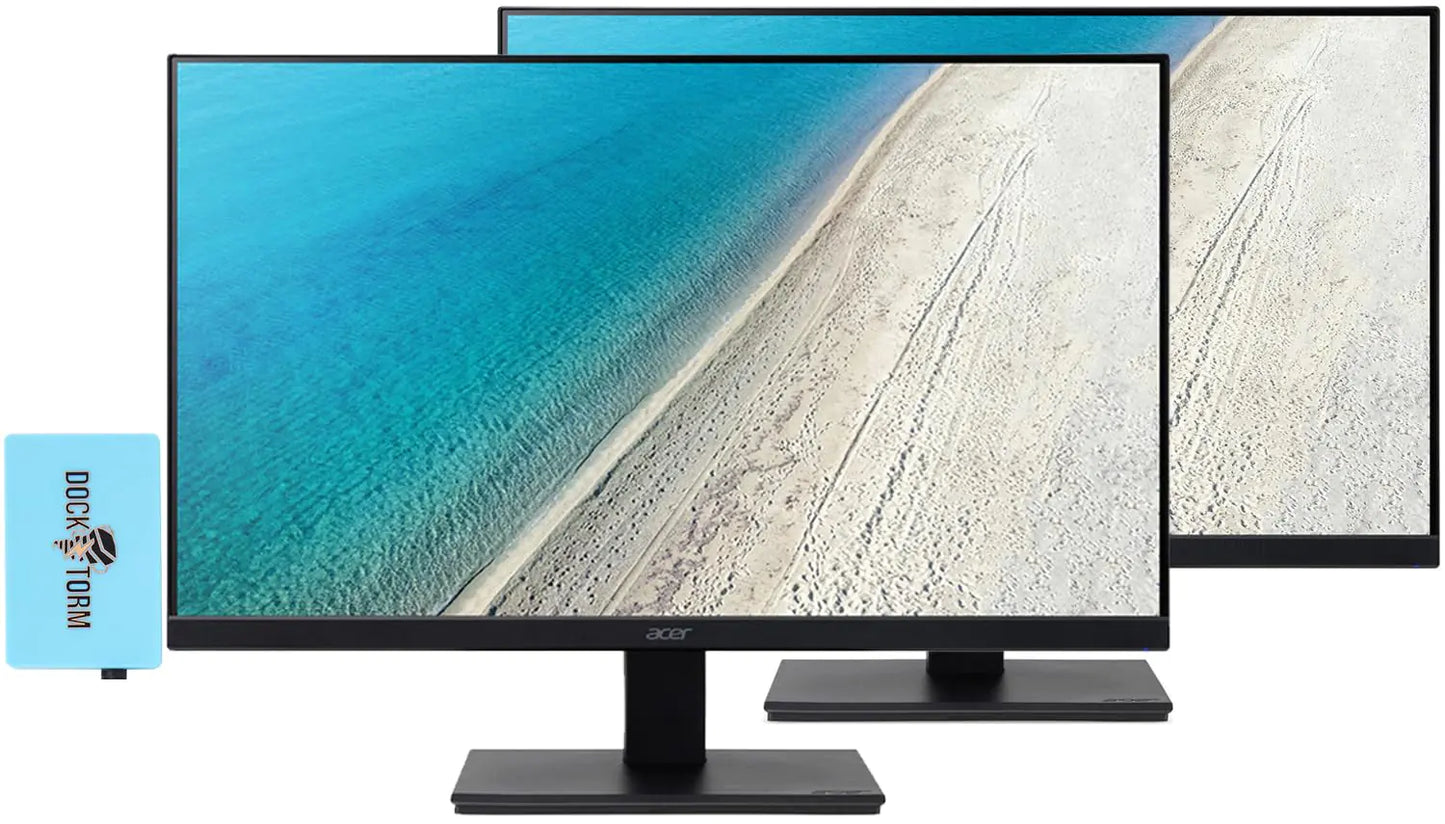 Monitor Acer FHD IPS de 24" (paquete de 2) + base Docztorm: visualización fluida de 100 Hz para el hogar y la oficina