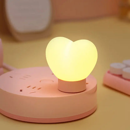 Luz nocturna LED USB en forma de corazón para leer y para la noche