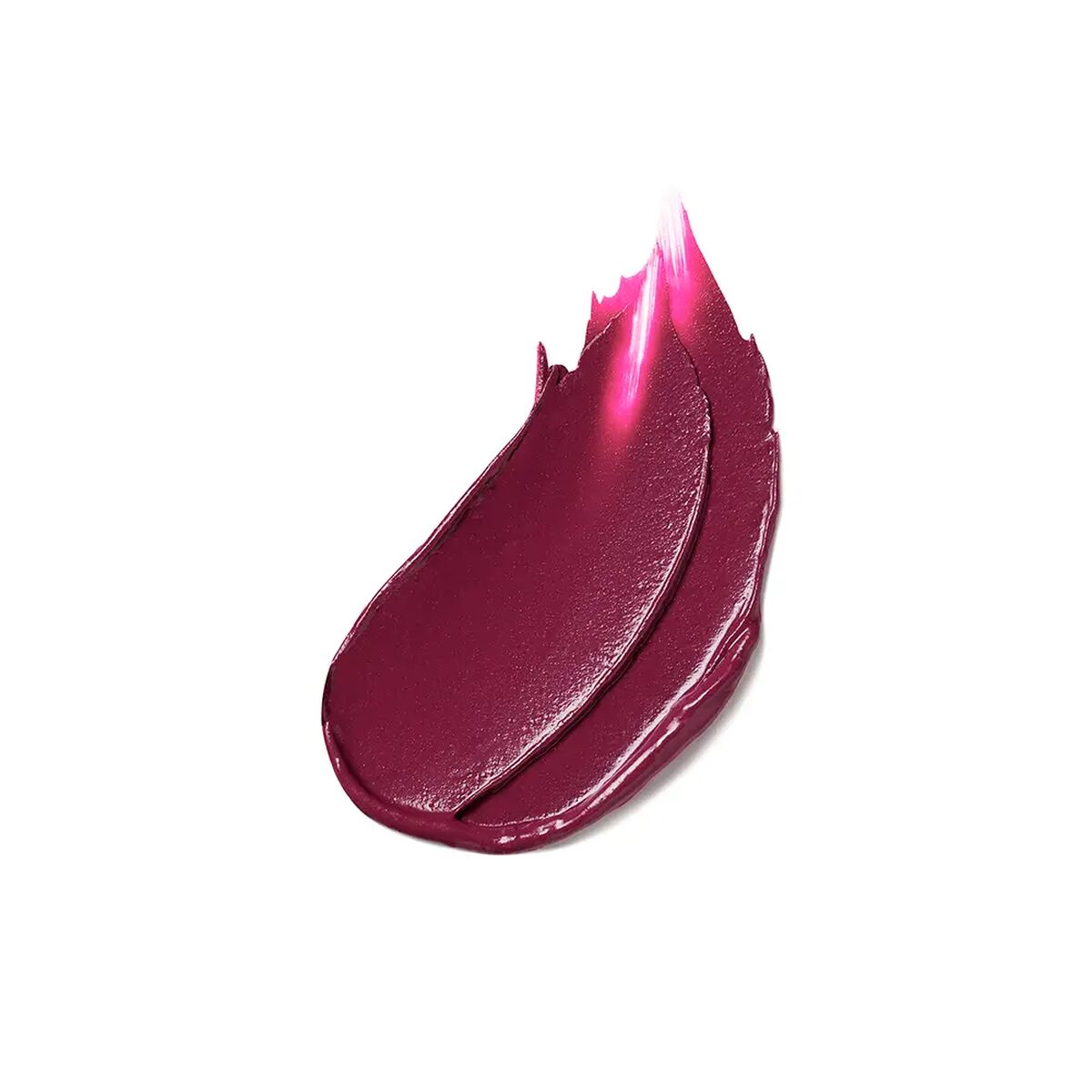 Swatch of pink lipstick on a white background