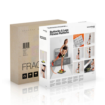 Box packaging of a fitness platform with images and text on a white background