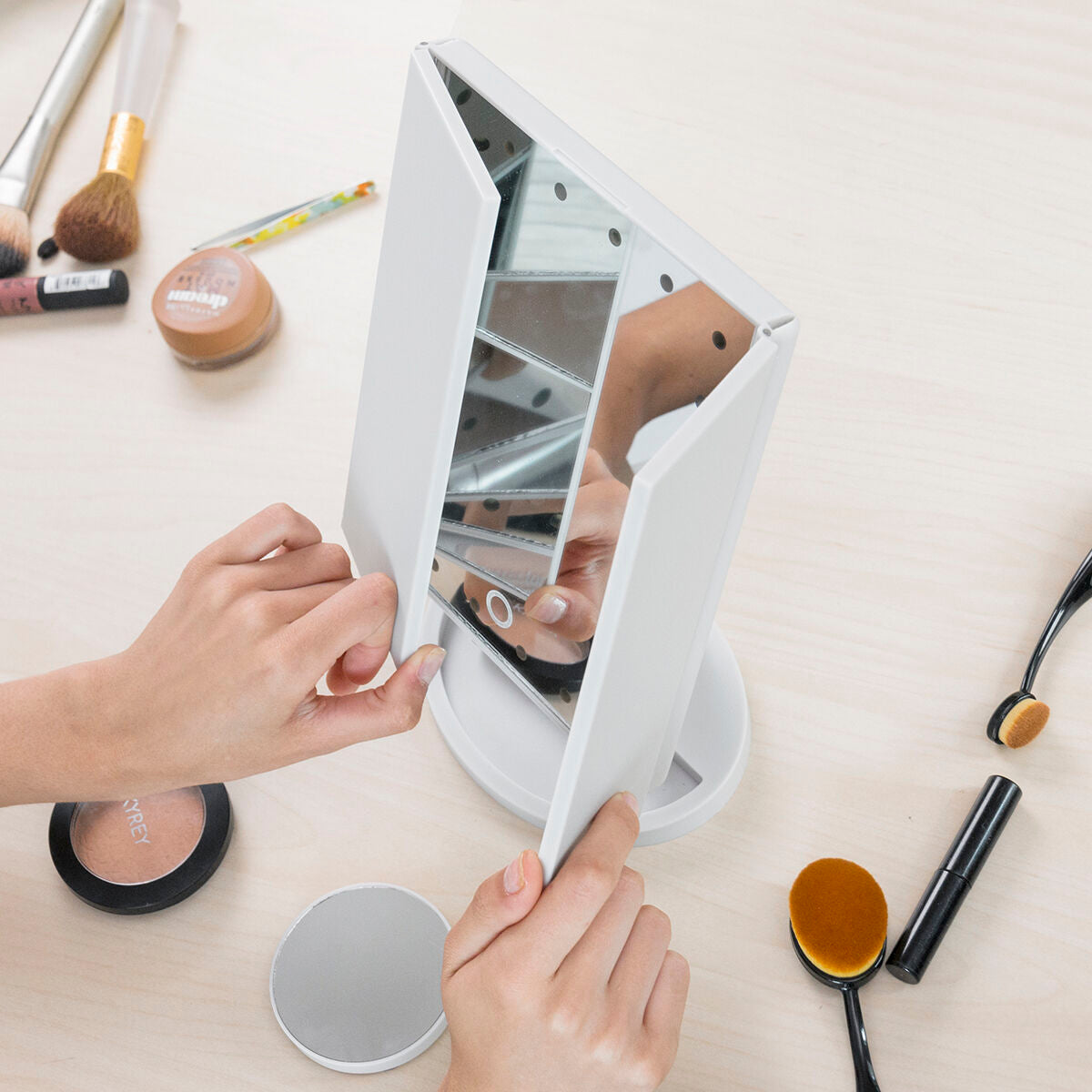 adjustable LED makeup mirror for vanity