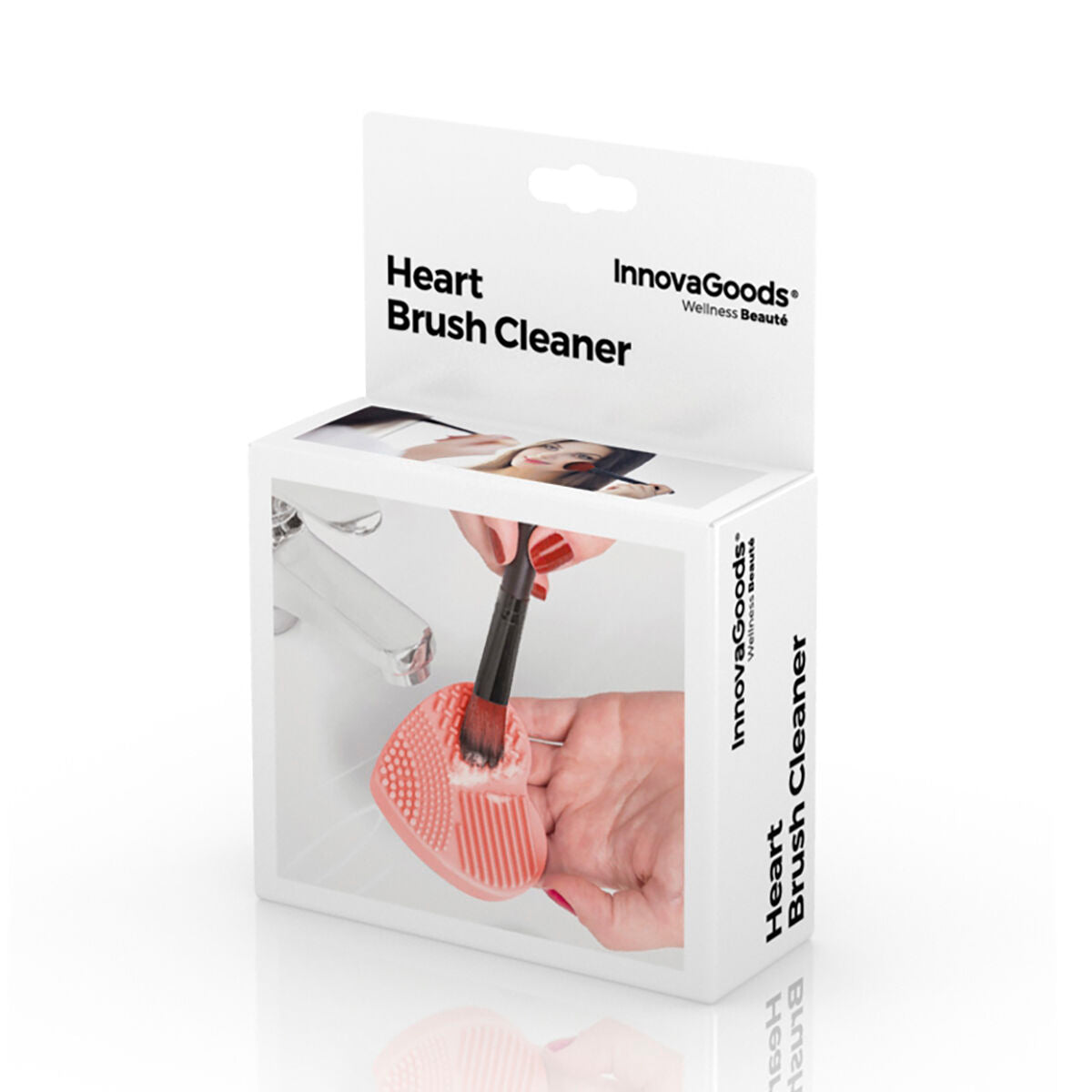 InnovaGoods Heart Brush Cleaner packaging on a white background