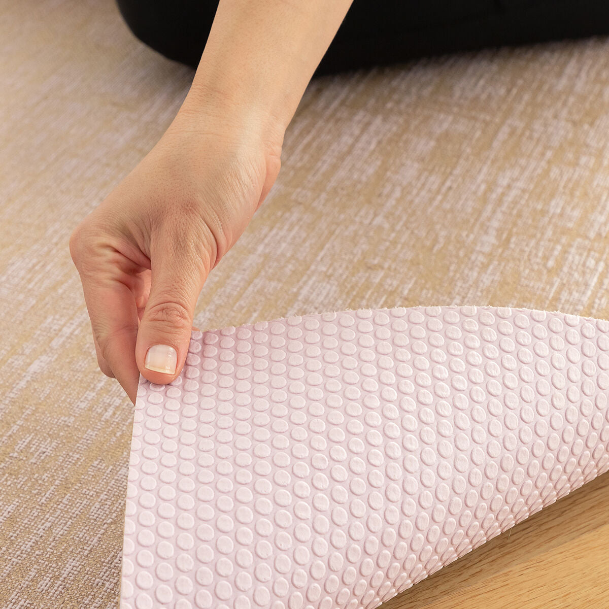 Natural textured yoga mat for improved grip