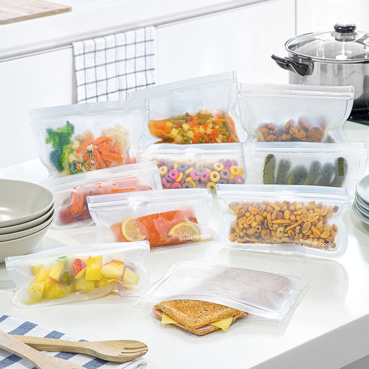 Reusable food storage bag set