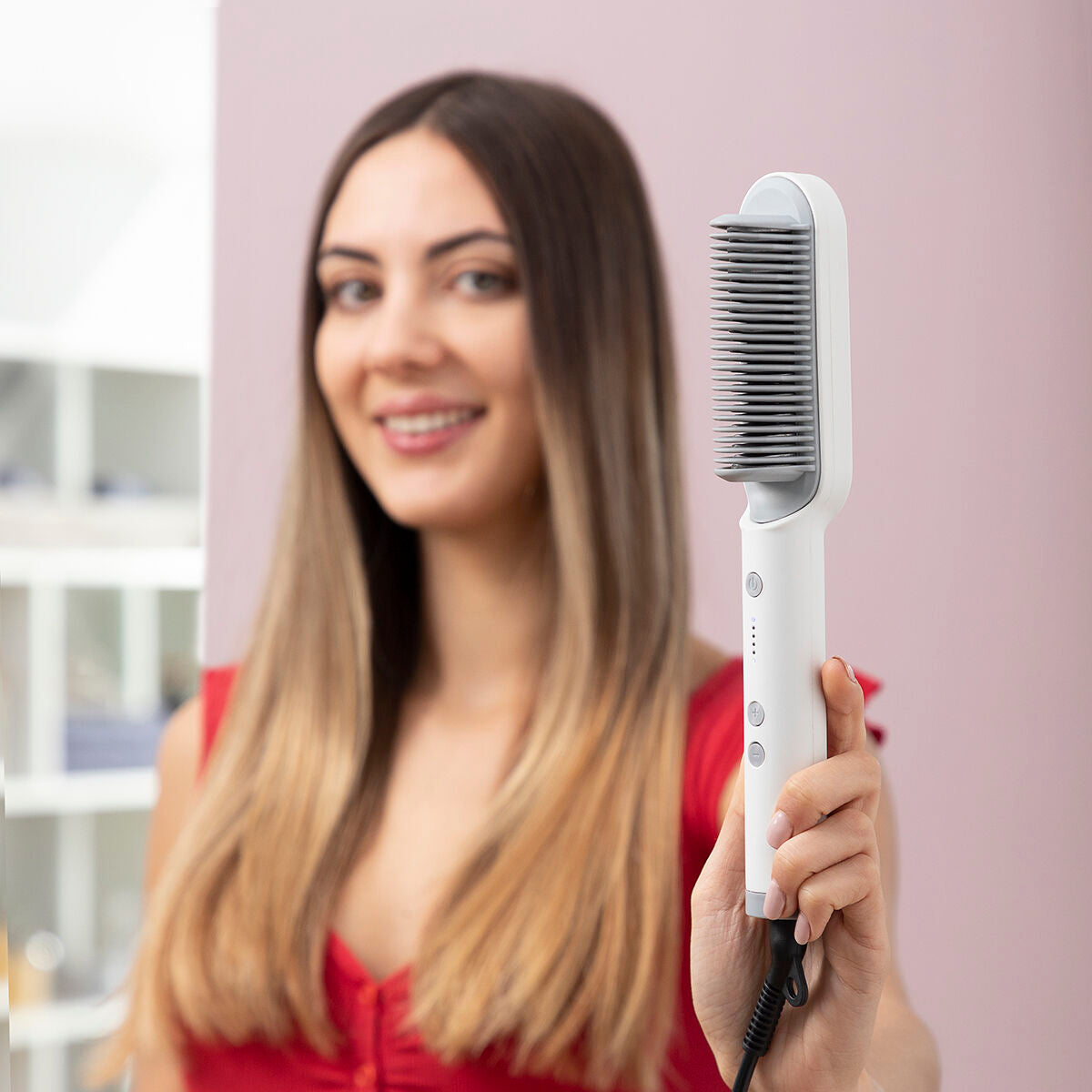 electric hair straightening brush 5 temperature