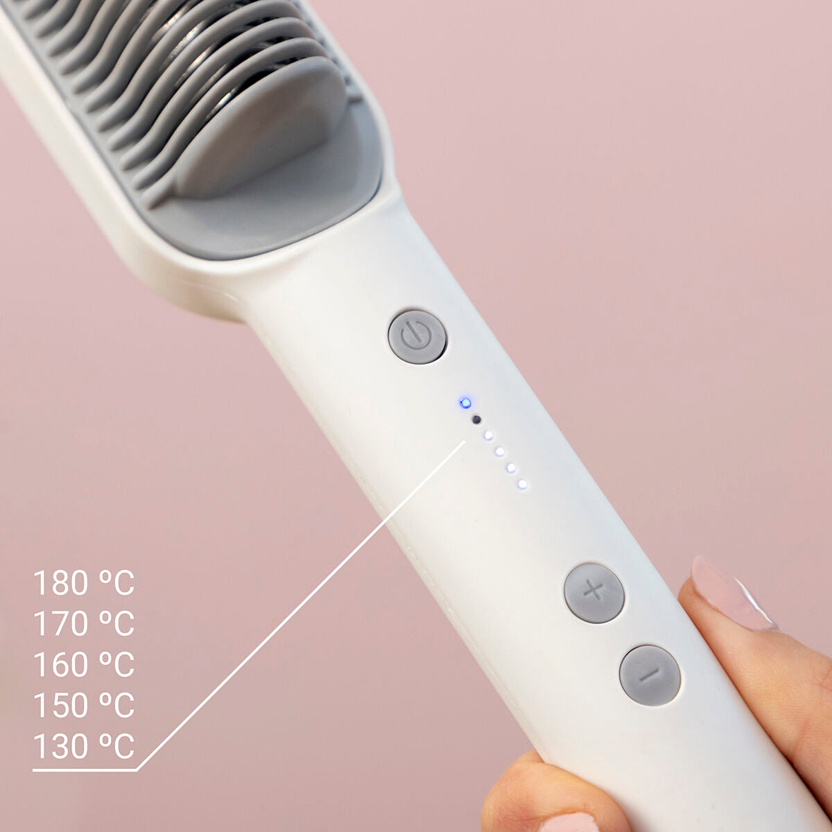 Ceramic Hair Straightening Brush – Adjustable Heat & Anti-Burn Design