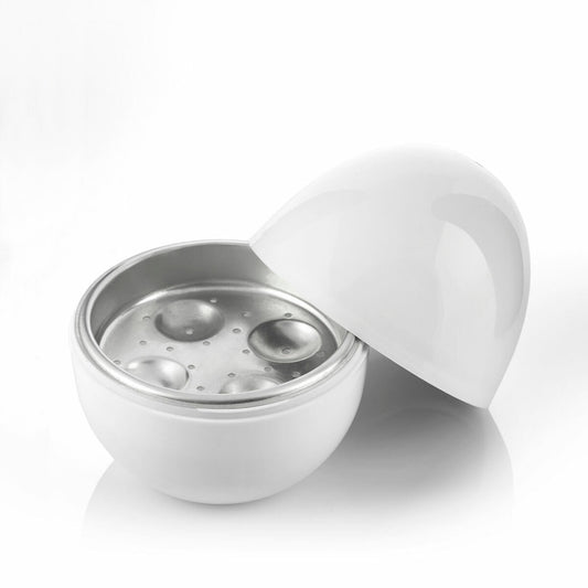 Microwave egg boiler with recipe booklet