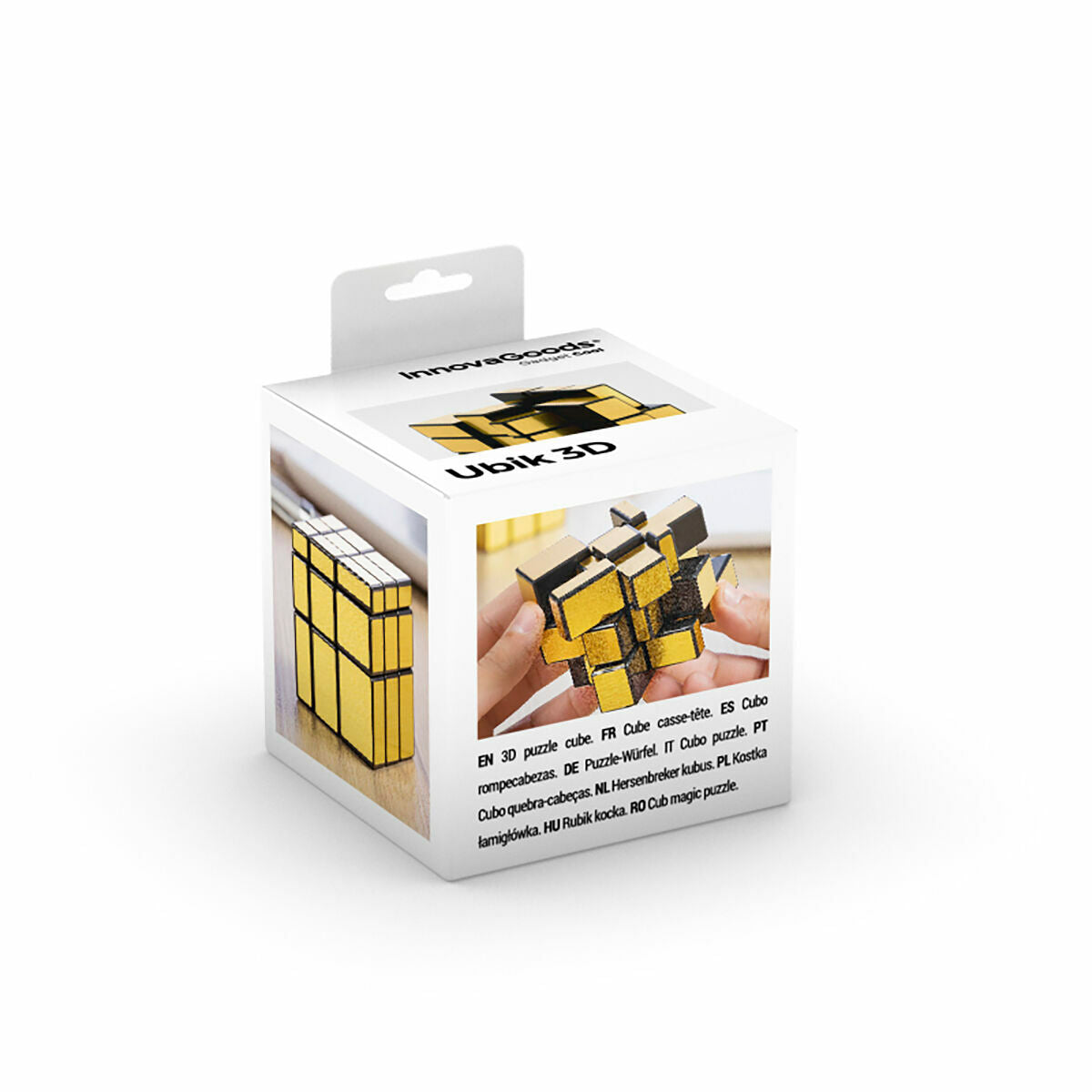 Rubik's 3D puzzle packaging on a white background