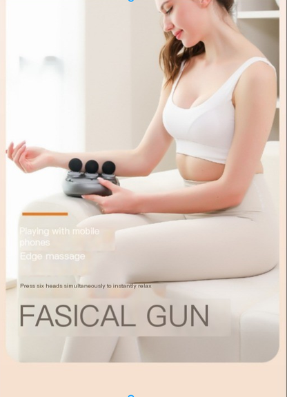 Pistola de masaje de 6 cabezales para cuerpo completo y profundo