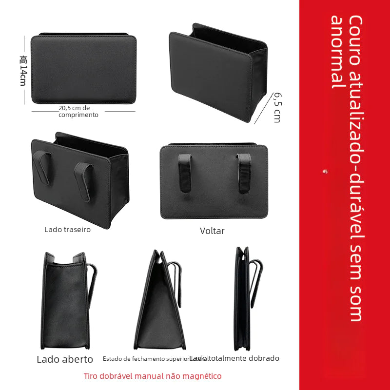 Caja de basura y almacenamiento plegable para automóvil
